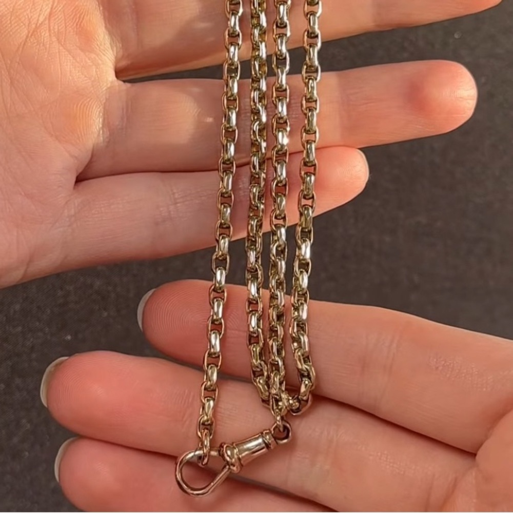 9k Oval Belcher Chain w/Dog Clip